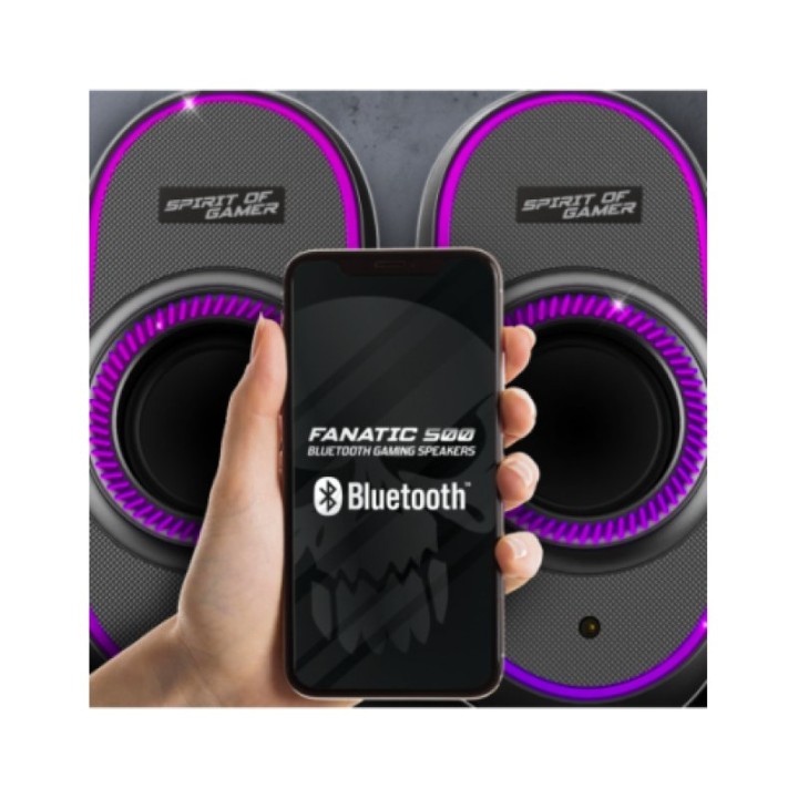 Altavoces Spirit of Gamer FANATIC 500 DARK inalámbricos/alámbricos bluetooth 3W RMS retroiluminados
