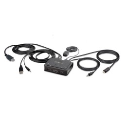 Conmutador KVM StarTech.com HDMI 4K 60Hz USB-A/USB-C Cables Integrados Audio 1,8m