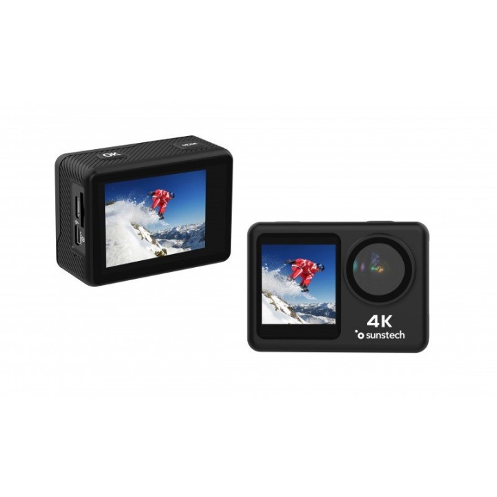Cámara deportiva Sunstech Adventure 4K 16MP WiFi Sumergible LCD 170° FOV Negra