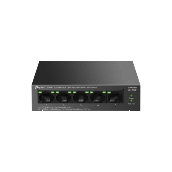 Switch TP-Link LiteWave LS105P 5 Puertos Fast Ethernet PoE Montaje de Pared