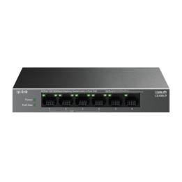 Switch TP-Link 6 puertos Fast Ethernet 4 PoE 47,76W sin ventilador QoS montaje pared