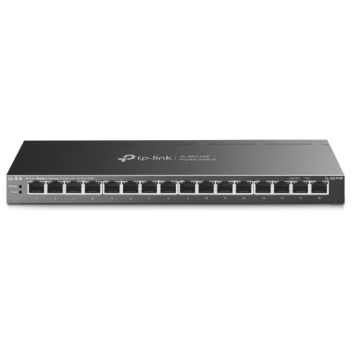 Switch TP-Link TL-SG116P 16 Puertos Gigabit PoE Apilable Montaje en Pared Metal