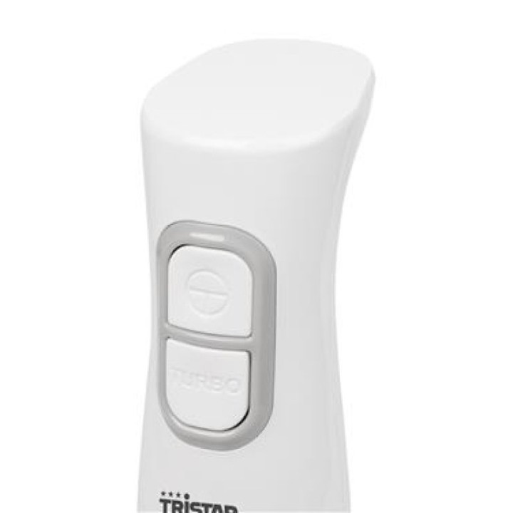 Batidora de inmersión Tristar 350W 2 velocidades eje y cuchillas inox blanca