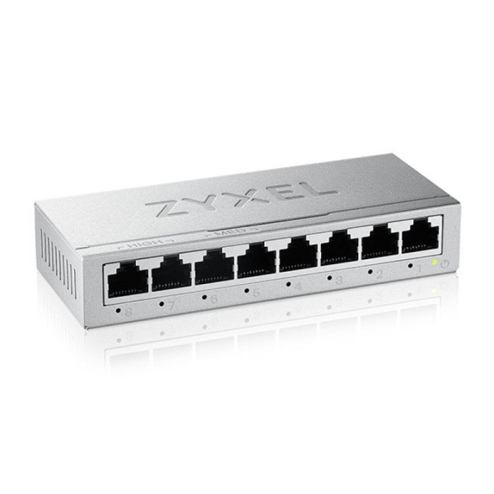 Switch Zyxel 8 puertos RJ-45 Gigabit Ethernet L2 No Administrable 16Gbps