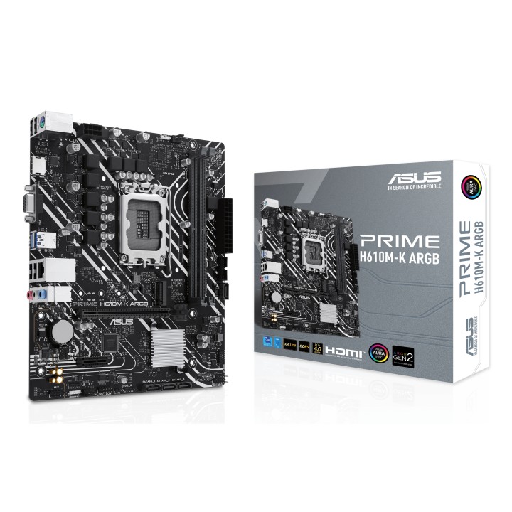 ASUS PRIME H610M-K ARGB: (1700) 2xDDR5 VGA HDMI mATX