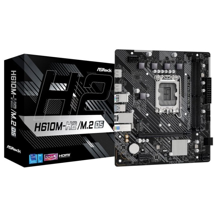 Placa Base Asrock H610 Express LGA1700 Micro ATX H610M-H2/M.2 D5 DDR5 M.2 PCIe 4.0 USB 3.0