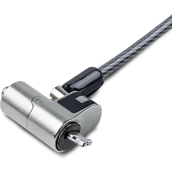 Cable antirrobo L-Link LL-NOTEBOOK-LOCK-NANO Nano Key 1.8m Acero/Vinilo Negro 2 llaves