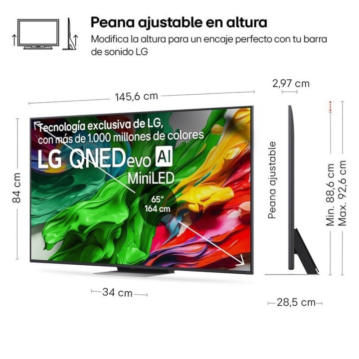 LG QNED MiniLED 65QNED87A6B 65" 4K Ultra HD Smart TV WebOS WiFi6 VRR FreeSync