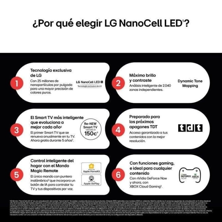 LG NanoCell 86NANO81A6A 86" 4K Ultra HD Smart TV Procesador α7 Gen8 Gaming Cloud