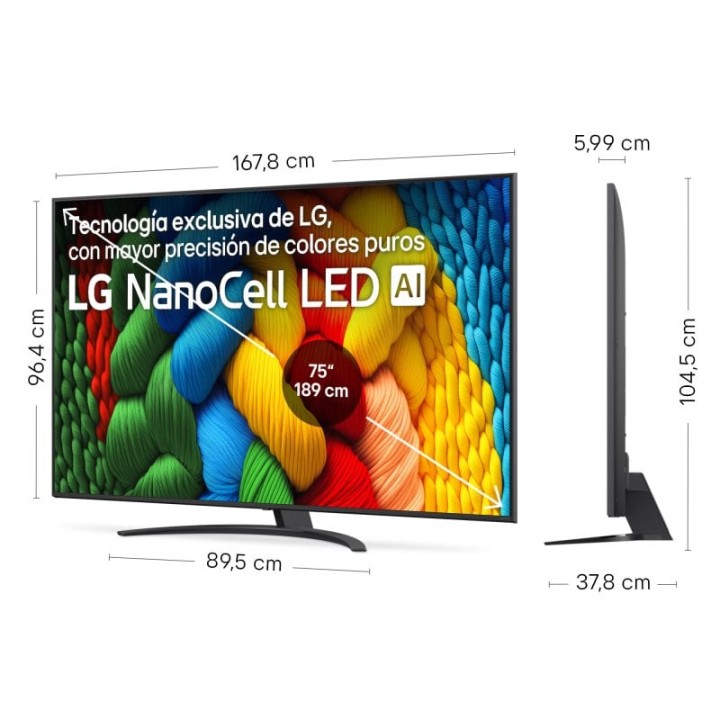 LG NanoCell 75NANO81A6A 75" 4K UHD HDR10 Magic Remote ultra slim