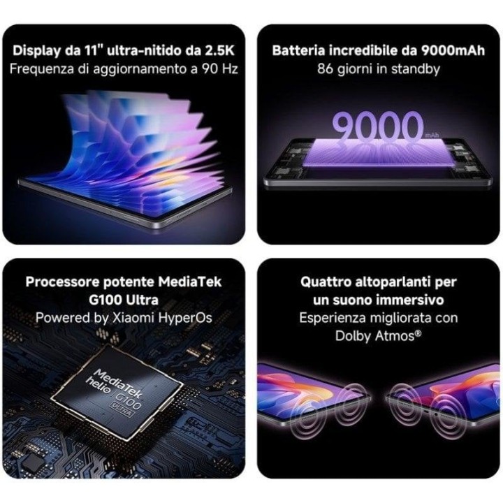 Tablet Xiaomi REDMI Pad 2 WiFi 11" Gris 4GB 128GB Pantalla 2.5K con funda