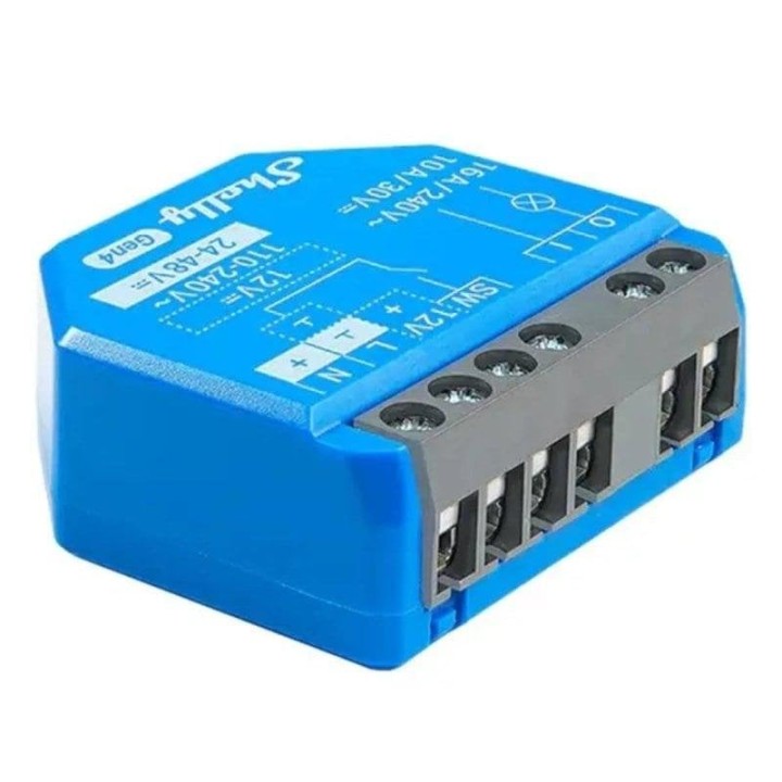 Módulo domótico Shelly 1 Gen4 Azul Wi-Fi Zigbee Bluetooth Matter 16A 240V AC Contacto Seco