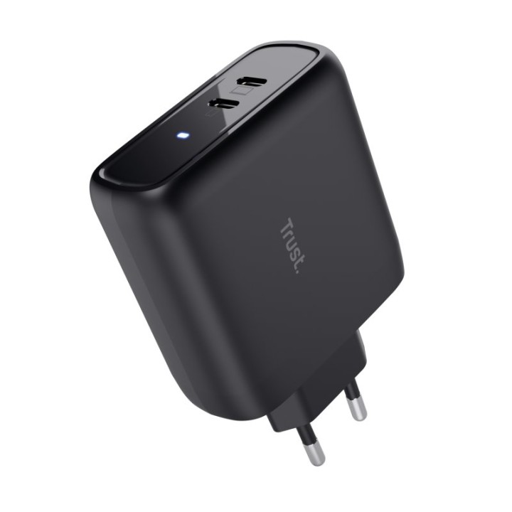Cargador USB-C Trust Maxo 65 W Doble Puerto Carga Rápida Universal PPS Negra
