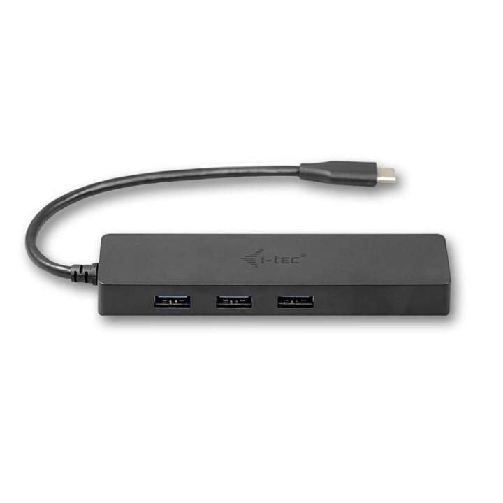 Hub USB-C i-tec Advance Slim 3 Puertos USB 3.0 + Adaptador Gigabit Ethernet, negro