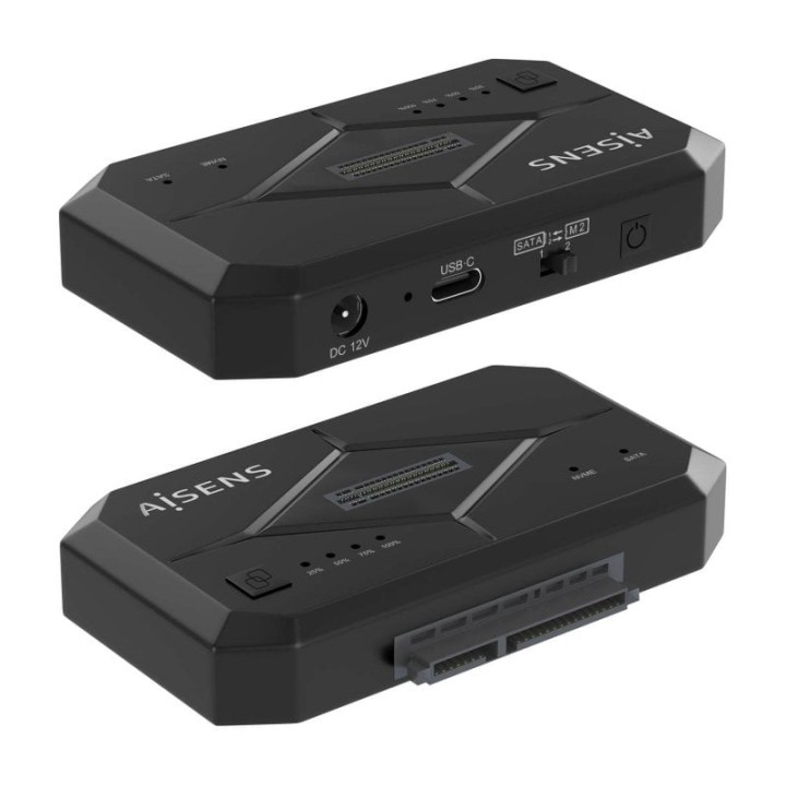 Estación de Docking AISENS SDDO-120C SATA 2.5/3.5 M.2 NVMe USB 3.1 Gen1 Negro Clone 2TB