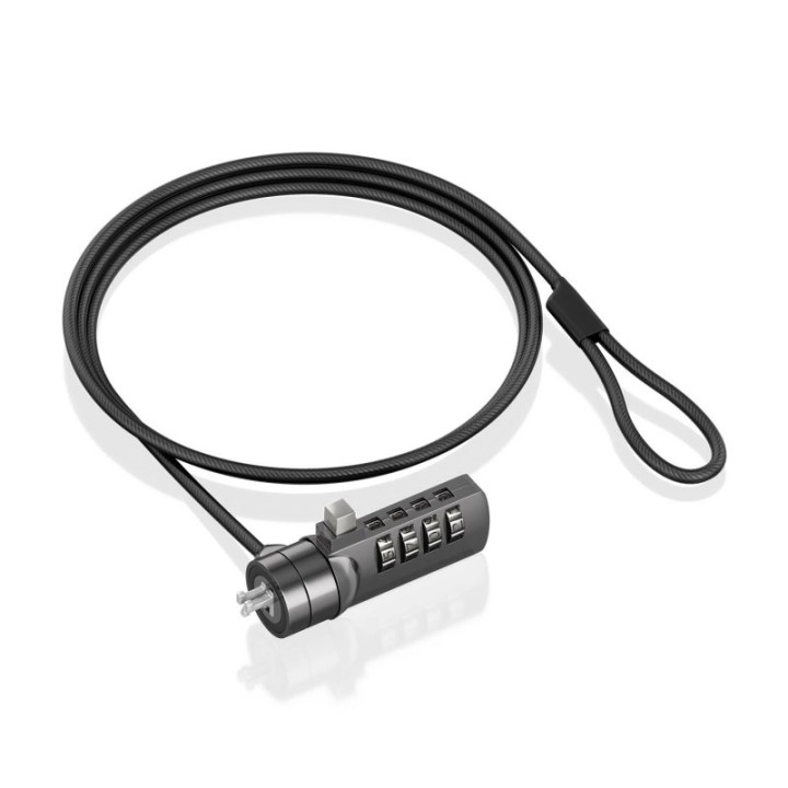 Cable de seguridad Aisens combinación 1,5m acero Kensington 4 dígitos recubierto vinilo