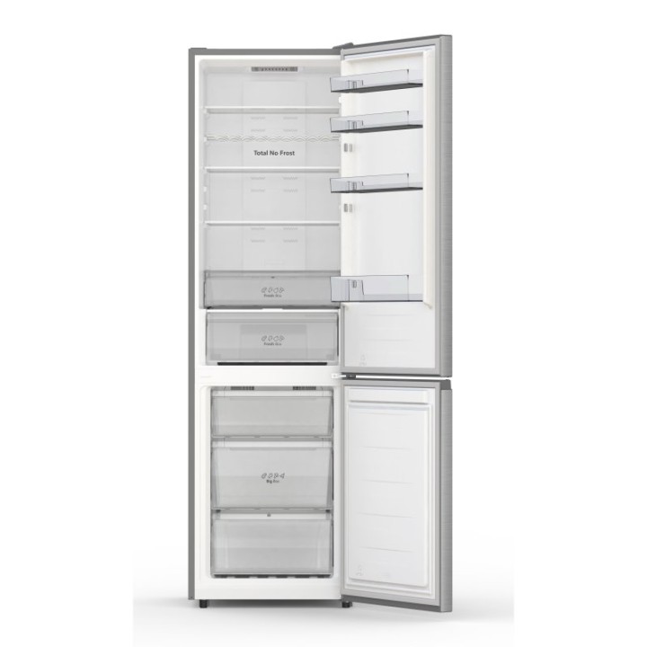 Frigorífico Hisense Combi No Frost 201cm 336L A Inox Puertas Reversibles Rápido Enfriamiento