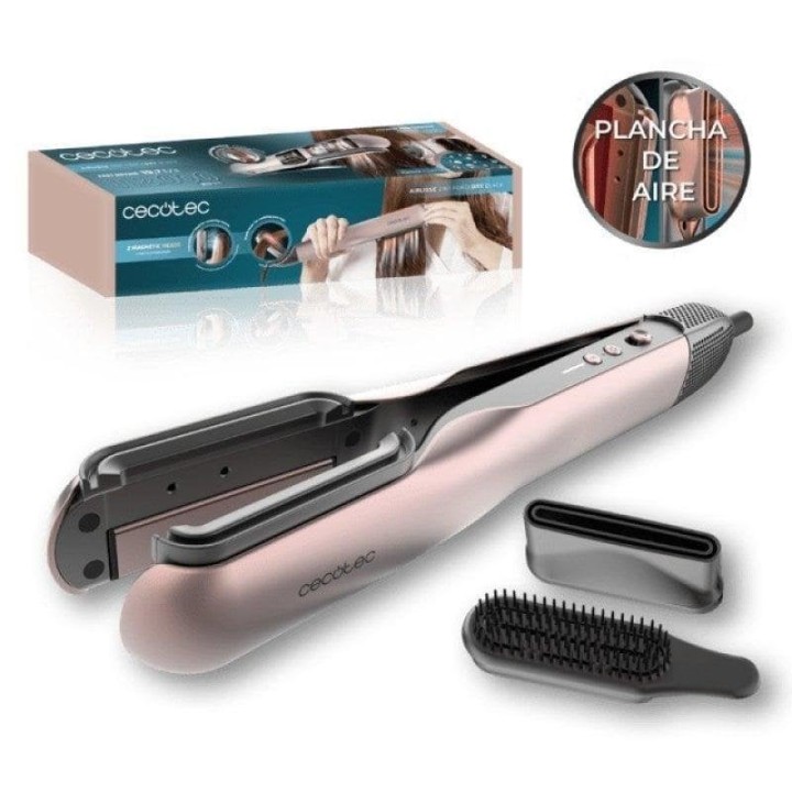 Plancha de aire Cecotec AirLisse 2in1 ForceDry Black 19,7 m/s Motor Brushless Plasma