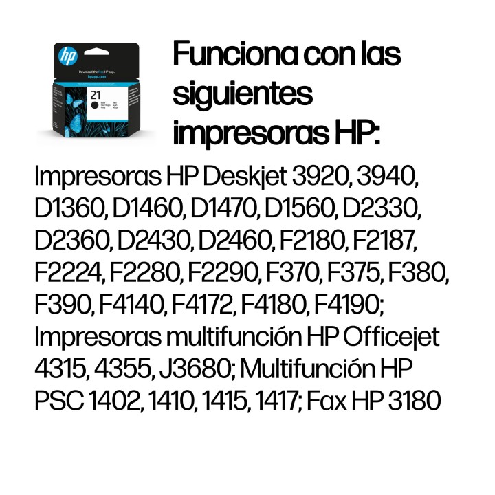 Tinta HP 21 Negro 5ml 190 páginas (C9351A)