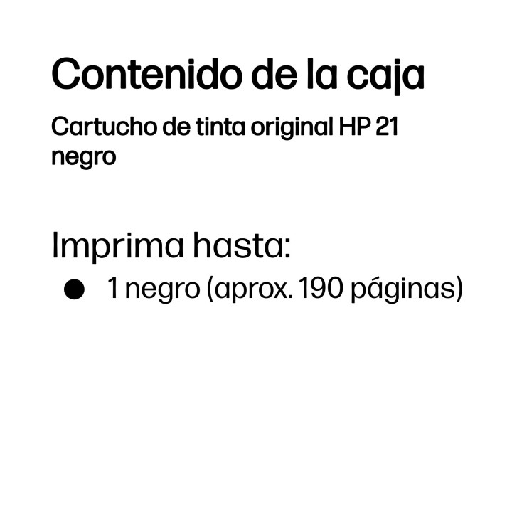 Tinta HP 21 Negro 5ml 190 páginas (C9351A)
