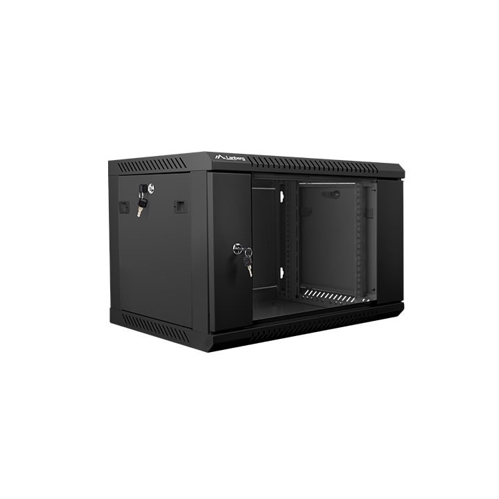 Bastidor de pared Lanberg WF01-6406-10B 6U 60kg IP20 Rieles de rack y gestión de cables