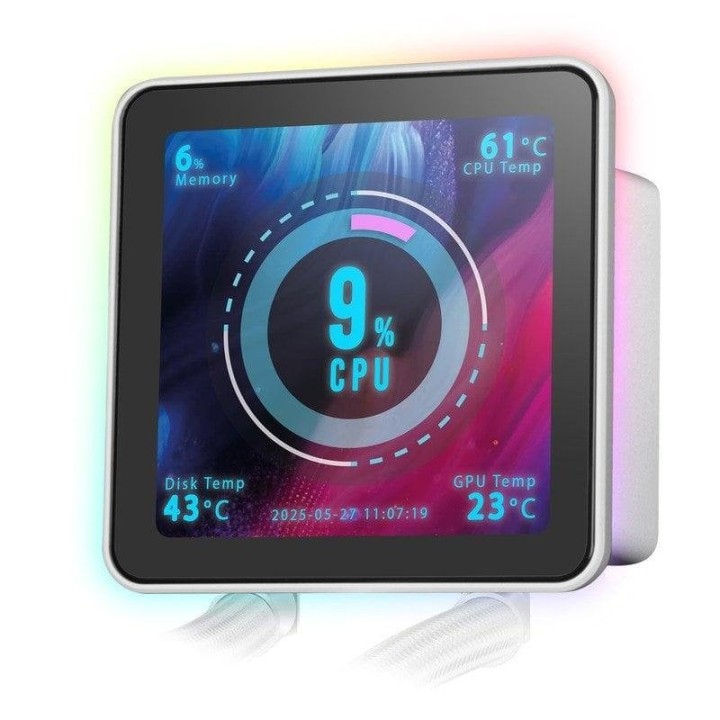 Mars Gaming Ml-visionpro240 Refrigeración Líquida Aio Tdp 500w 2x Ventiladores Argb Pantalla Blanco