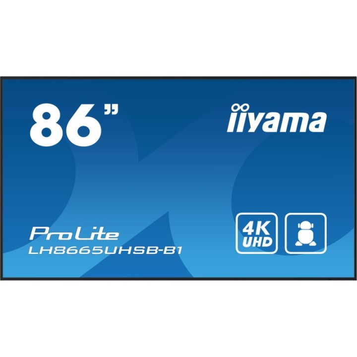 Pantalla iiyama LH8665UHSB-B1 86″ 4K UHD 800 cd/m² Android 11 WiFi 24/7 IPS