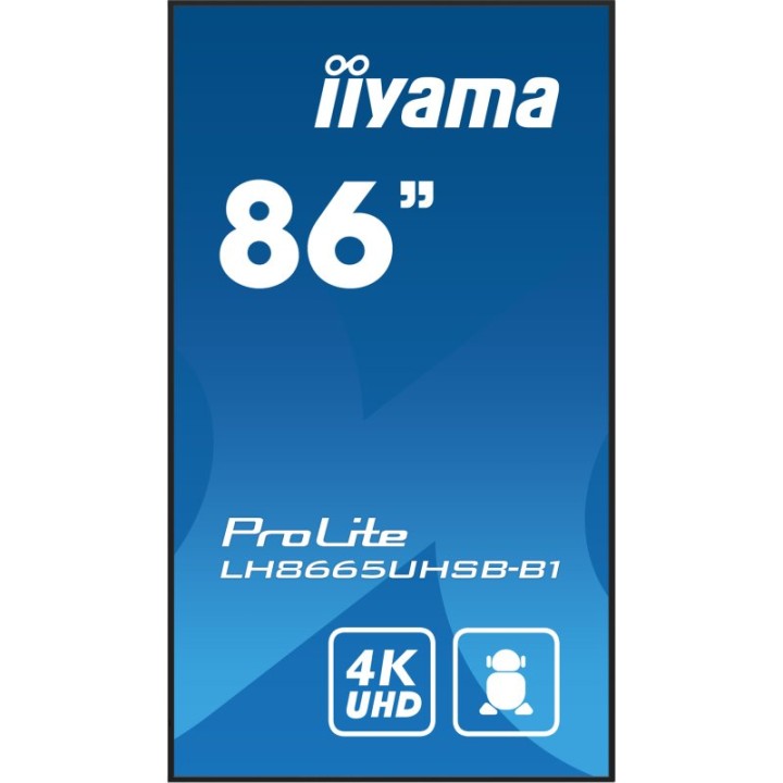 Pantalla iiyama LH8665UHSB-B1 86″ 4K UHD 800 cd/m² Android 11 WiFi 24/7 IPS