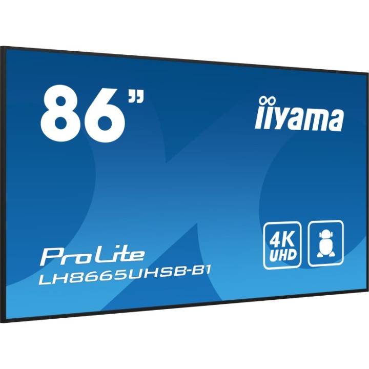 Pantalla iiyama LH8665UHSB-B1 86″ 4K UHD 800 cd/m² Android 11 WiFi 24/7 IPS