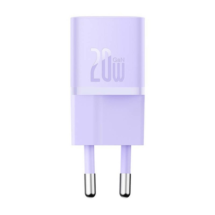 Cargador Baseus GaN5 20W Mini USB-C Power Delivery Ultra Compacto Púrpura
