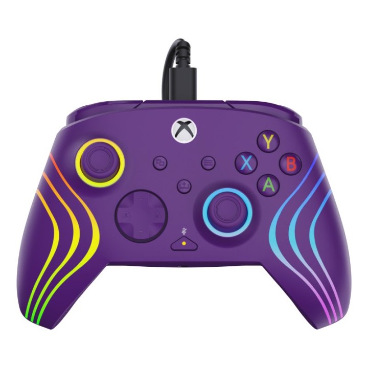 Gamepad Cableado Púrpura LED Multicolor USB-C Compatible PC Xbox Series X/S One