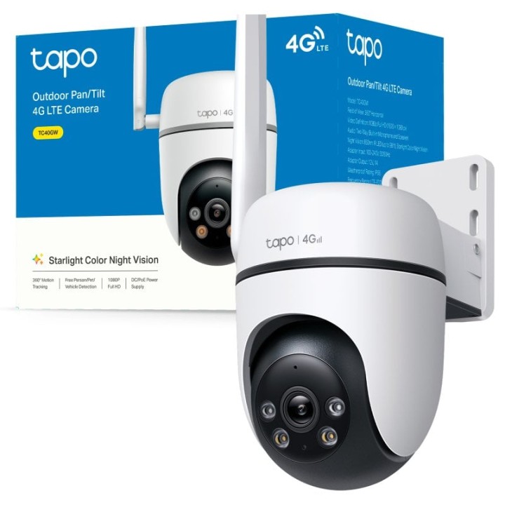 Tapo TC40GW Cámara de Vigilancia 4G 360º, 1080p, Detección IA Gratuita, Visión Nocturna a Color