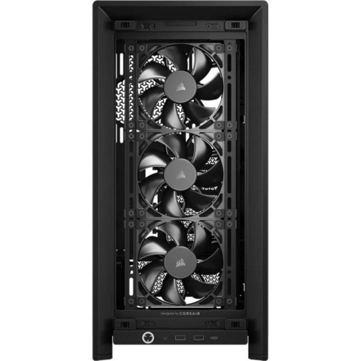 Torre Corsair FRAME 4000D RS Midi Tower, Panel Vidrio Templado, 3 Ventiladores Frontales, ATX/EATX, Sin Fuente, Negra