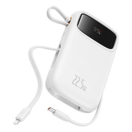 Power Bank Baseus Qpow2 10000mAh 22.5W Dual-Cable Display Blanco Polímero Litio