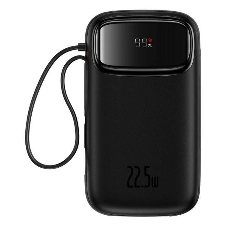 Powerbank Baseus QPOW 2 10000 mAh 22.5W Litio Negro Dual Cable