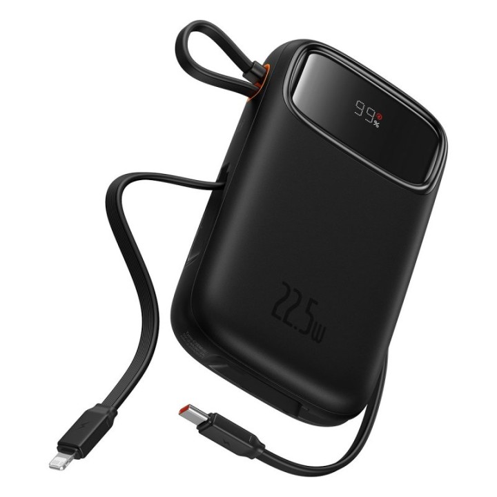 Powerbank Baseus QPOW 2 10000 mAh 22.5W Litio Negro Dual Cable