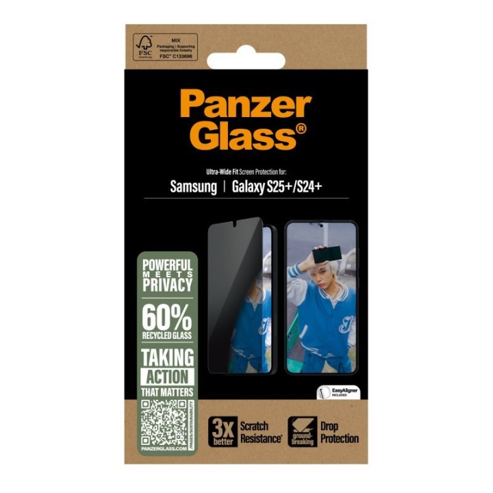 Protector de pantalla PanzerGlass Samsung Galaxy S25+ S24 Plus vidrio templado privacidad
