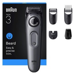 Recortadora Braun BeardTrimmer 3 BT3560 40 niveles 2 peines NiMH 50min Negro/Gris