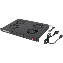 Panel de Ventilación Lanberg AK-1503-B 1U 19" 4 Ventiladores LCD Termostato Negro