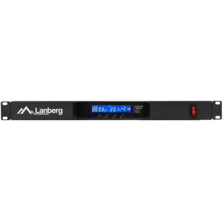 Panel de Ventilación Lanberg AK-1503-B 1U 19" 4 Ventiladores LCD Termostato Negro