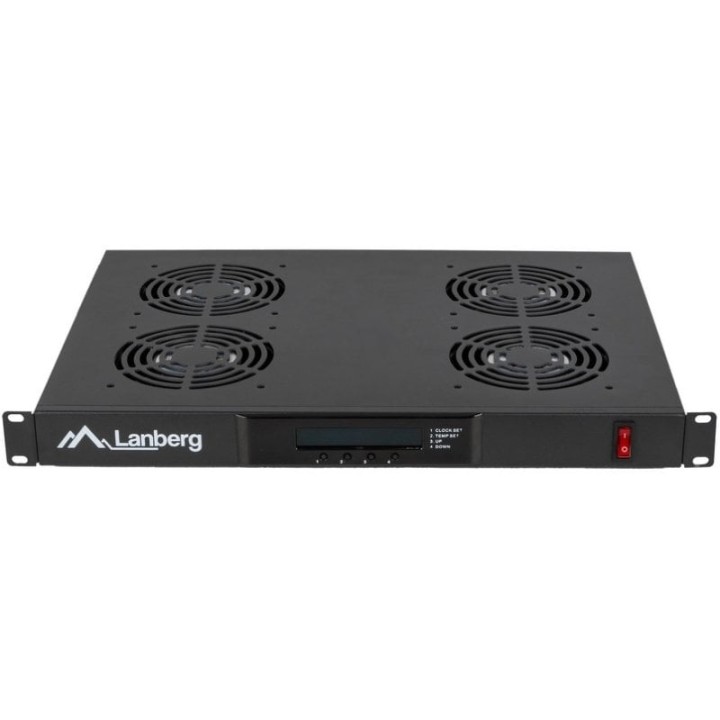 Panel de Ventilación Lanberg AK-1503-B 1U 19" 4 Ventiladores LCD Termostato Negro