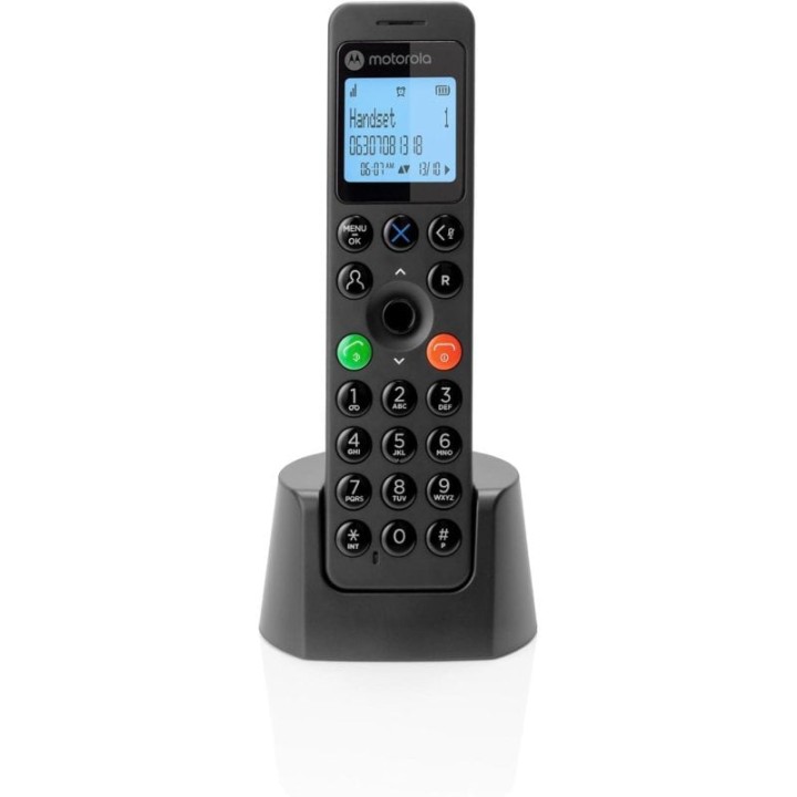 Teléfono inalámbrico Motorola DOT201 DECT Altavoz 100 contactos Negro terminal con pantalla