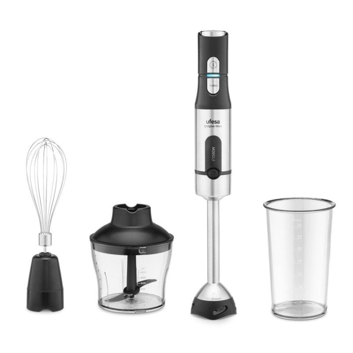 Batidora de mano Ufesa Eclipse 1500W velocidad variable función turbo 4 cuchillas antisalpicaduras