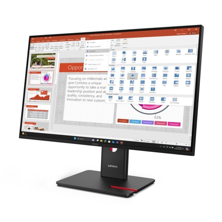 Monitor Lenovo ThinkVision T27-40 27" FullHD 120Hz LED USB 3.2 VESA Ajuste Altura Negro