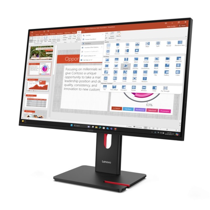 Monitor Lenovo ThinkVision T27-40 27" FullHD 120Hz LED USB 3.2 VESA Ajuste Altura Negro