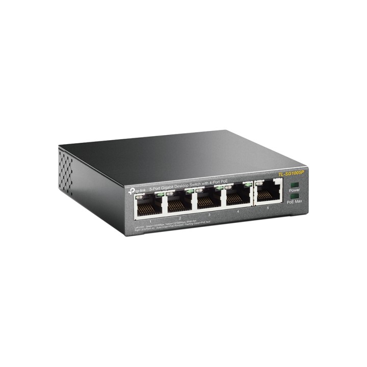 Switch TP-Link 5xRJ45 GbE PoE 56W Negro (TL-SG1005P)