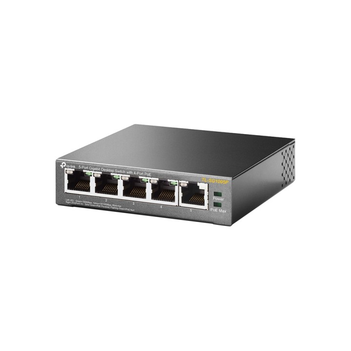 Switch TP-Link 5xRJ45 GbE PoE 56W Negro (TL-SG1005P)