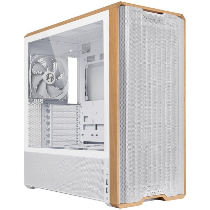 Caja PC ATX/EATX Lian Li Lancool 217 Acero/Madera/Templado Blanco aRGB+Ventilación Avanzada