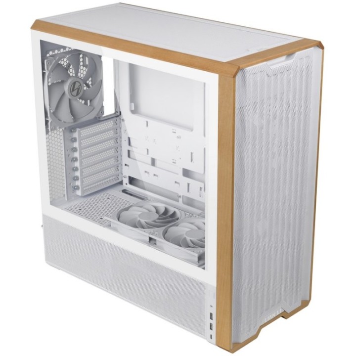 Caja PC ATX/EATX Lian Li Lancool 217 Acero/Madera/Templado Blanco aRGB+Ventilación Avanzada