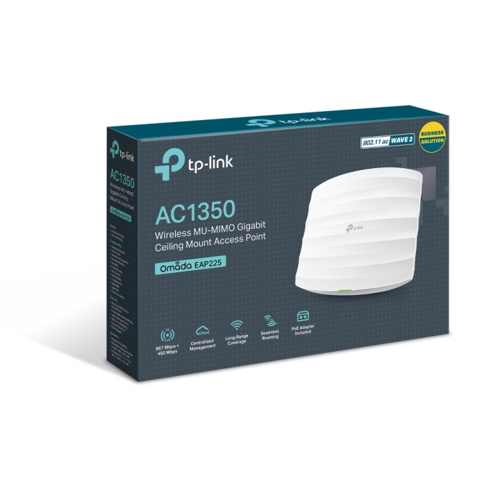 Pto Acceso TP-Link AC1350 RJ45 WiFi PoE Blanco (EAP225)